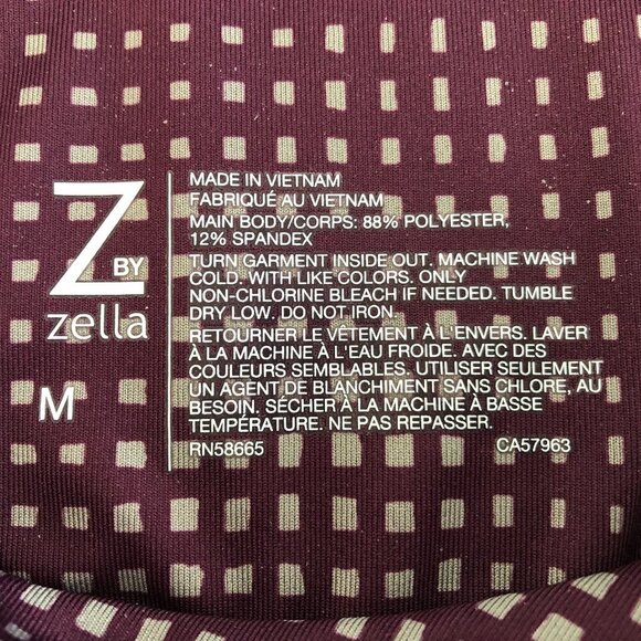 Z by Zella Daily Longline Printed Athletic Racer Back Top Burg + Gray Sz M NWT - Picture 9 of 10